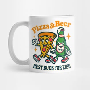 Retro Pizza and Beer Duo - Best Buds for Life Design Mug